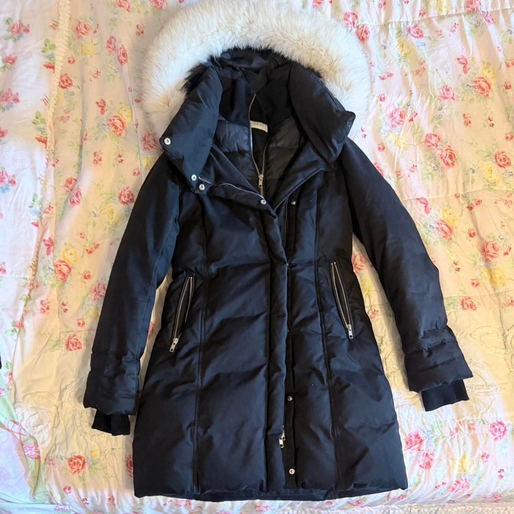 Sandova Black Quilted Puffer Coat Faux Fur Hood Women's XS Winter Jacket